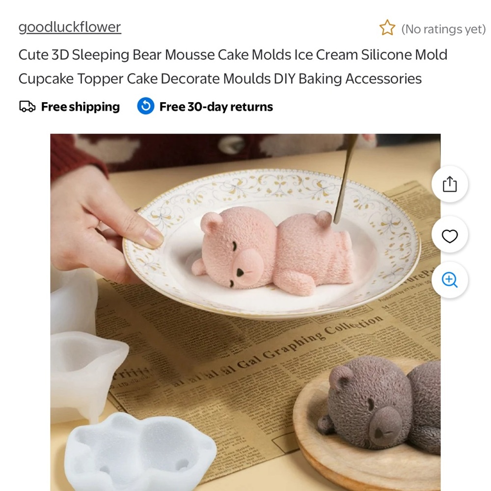 Sleepy bear mold